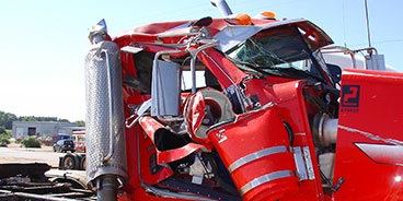 wrecked truck for parts and service truck repair