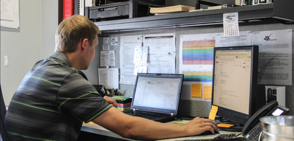 man on phone in office